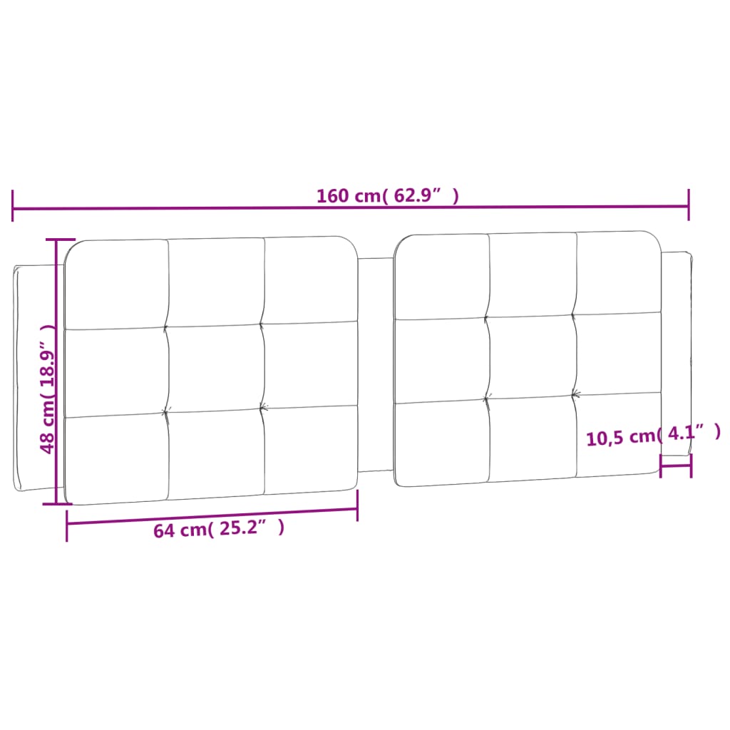 Kopfteil-Kissen "Zadar" Weiß und Schwarz 160 cm Kunstleder
