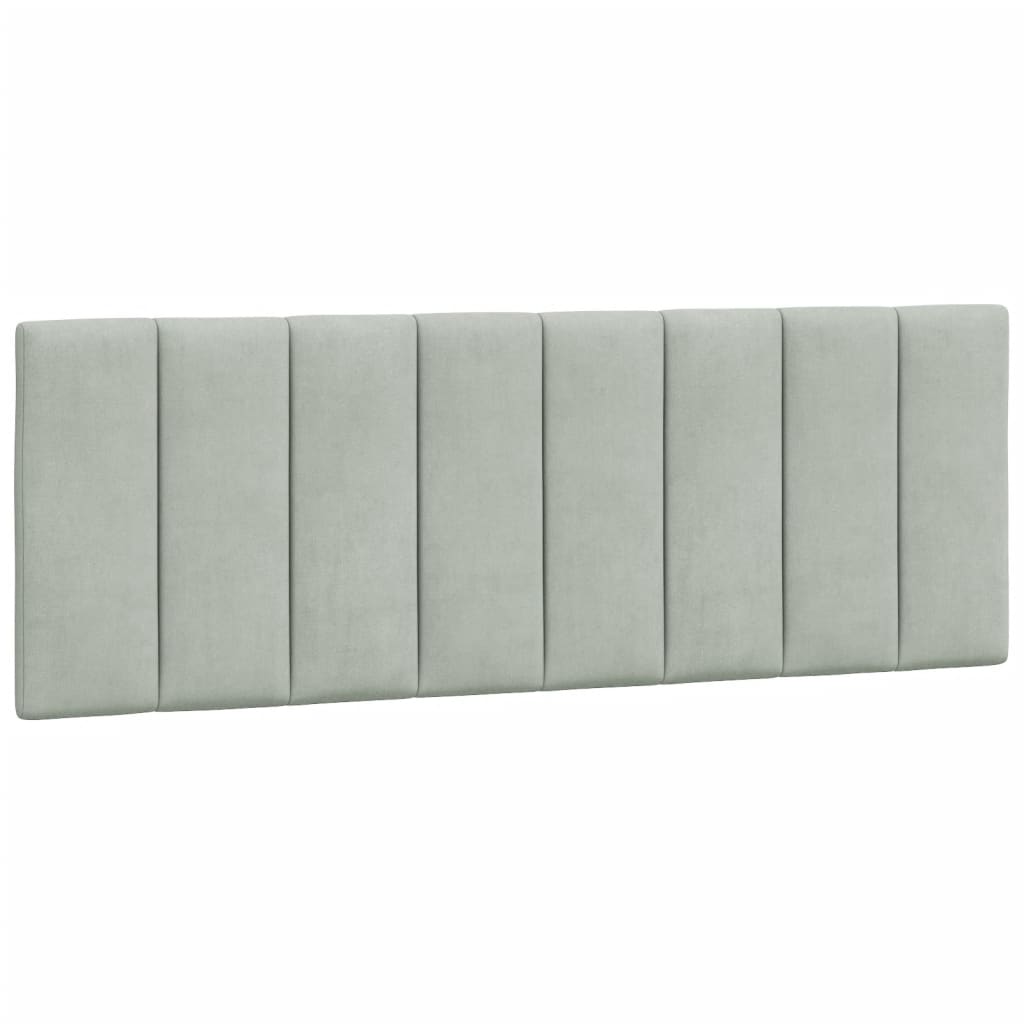 Kopfteil-Kissen "Hanko" Hellgrau 137 cm Samt