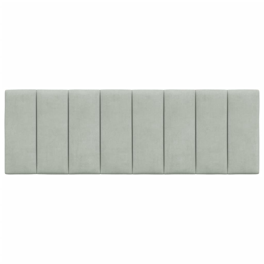 Kopfteil-Kissen "Hanko" Hellgrau 137 cm Samt