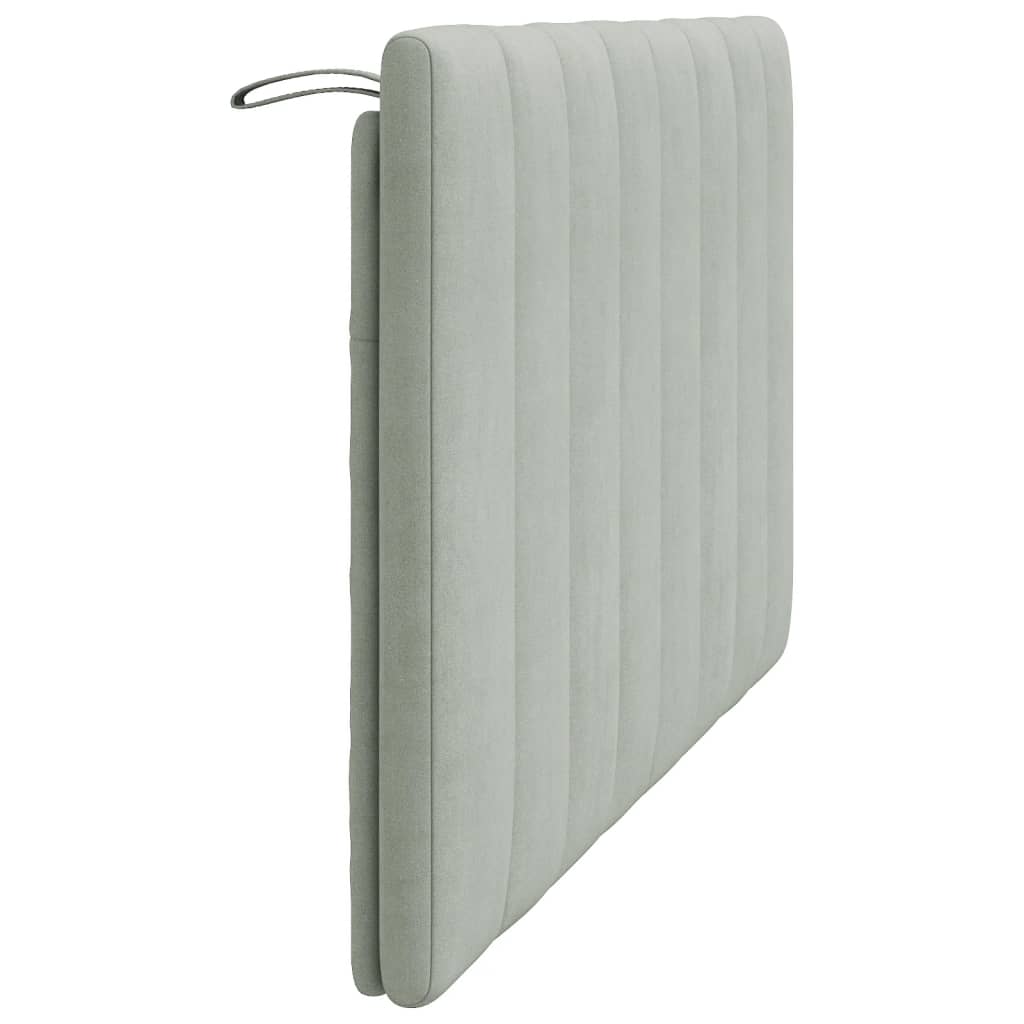 Kopfteil-Kissen "Hanko" Hellgrau 137 cm Samt