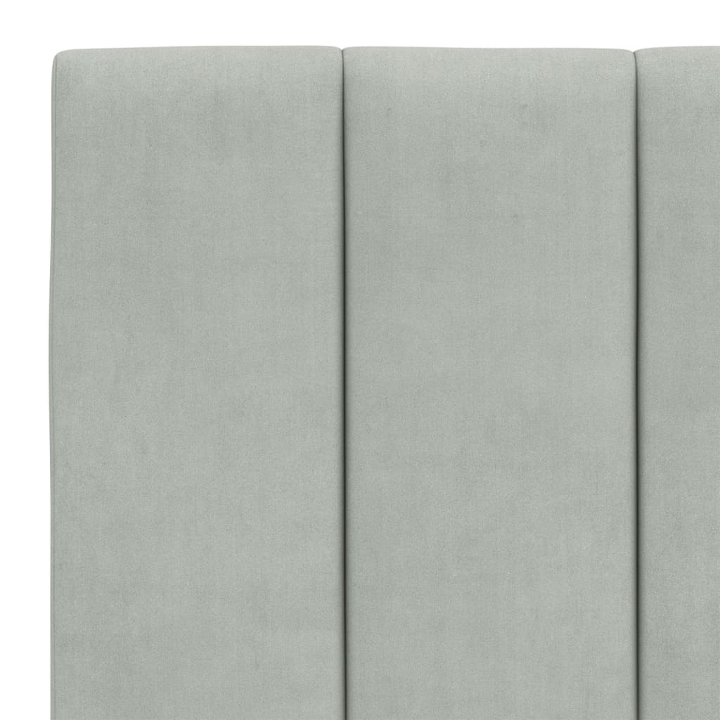 Kopfteil-Kissen "Hanko" Hellgrau 137 cm Samt