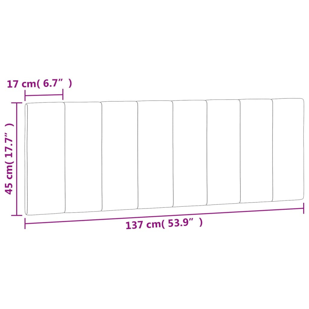 Kopfteil-Kissen "Hanko" Hellgrau 137 cm Samt
