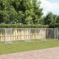 Hundezwinger mit Türen Grau 12x2x1,5 m Verzinkter Stahl