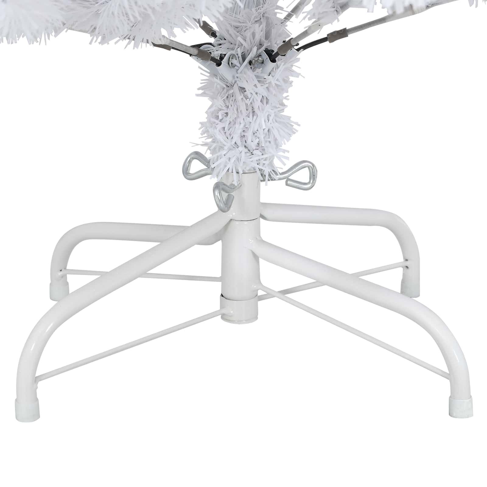 Künstlicher Weihnachtsbaum Weiß 150 cm PVC und Metall