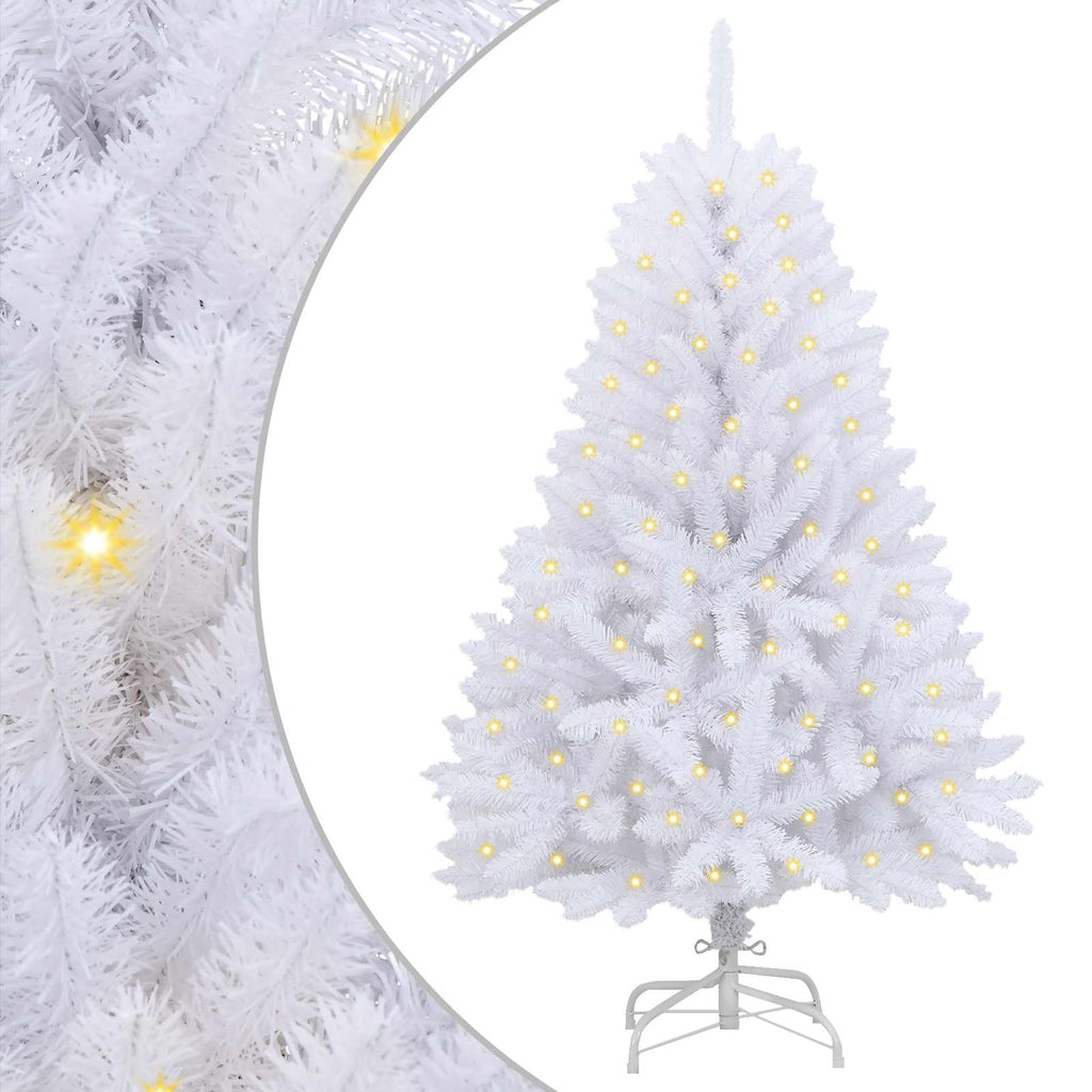 Künstlicher Weihnachtsbaum Weiß 150 cm PVC und Metall