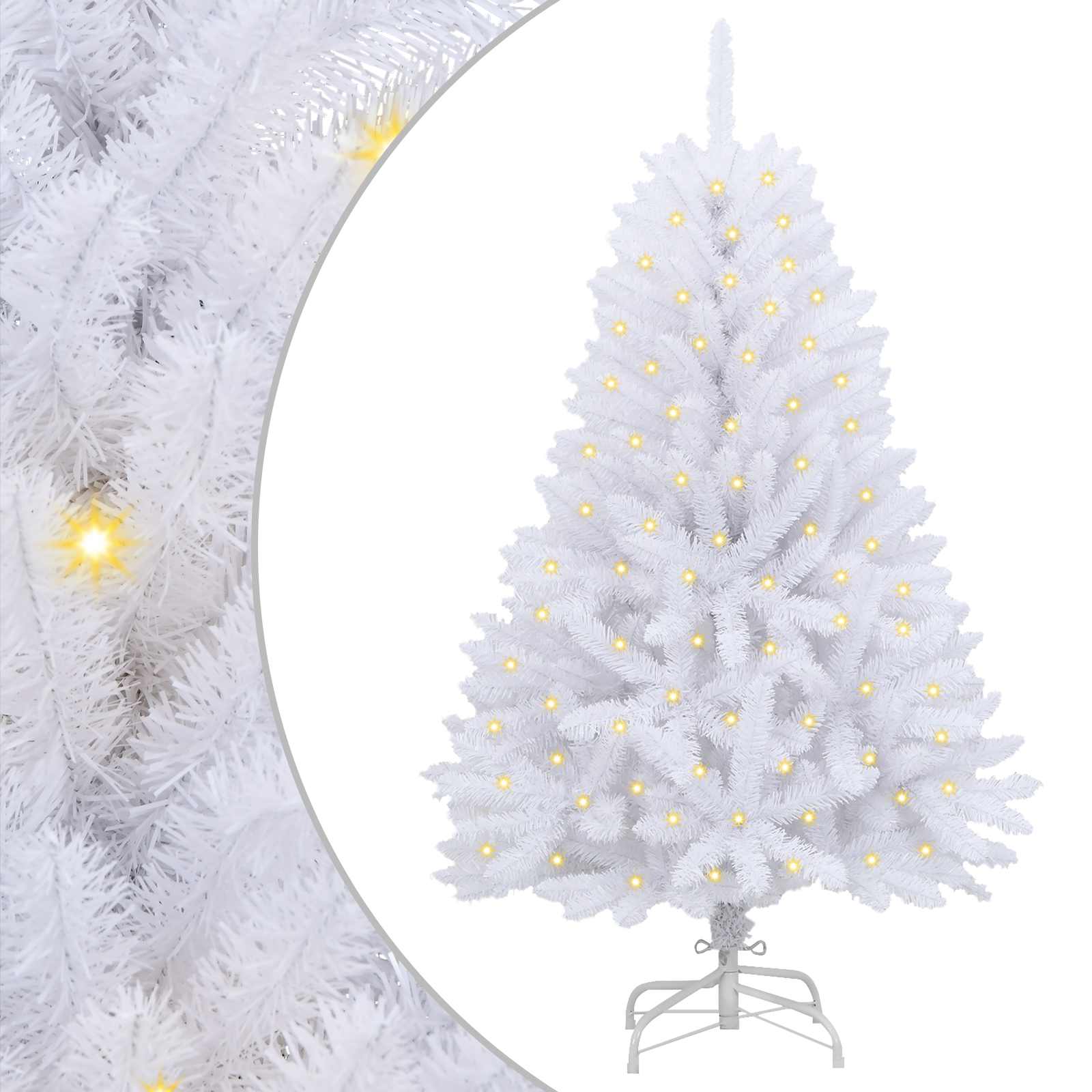 Künstlicher Weihnachtsbaum Weiß 150 cm PVC und Metall