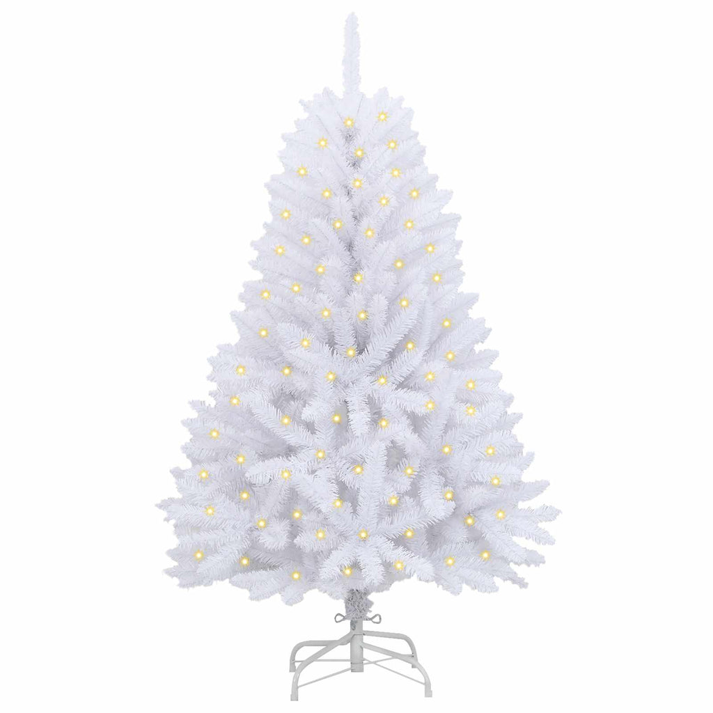 Künstlicher Weihnachtsbaum Weiß 150 cm PVC und Metall