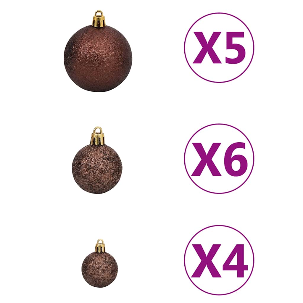 Künstlicher Weihnachtsbaum mit Schnee & Kugeln 150 LEDs 120 cm