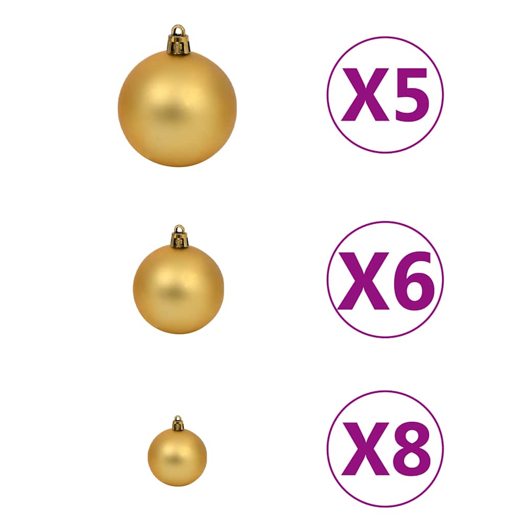 Künstlicher Weihnachtsbaum mit Schnee & Kugeln 150 LEDs 120 cm