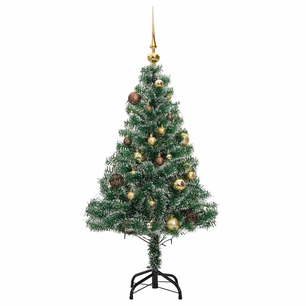 Künstlicher Weihnachtsbaum mit Schnee & Kugeln 150 LEDs 150 cm