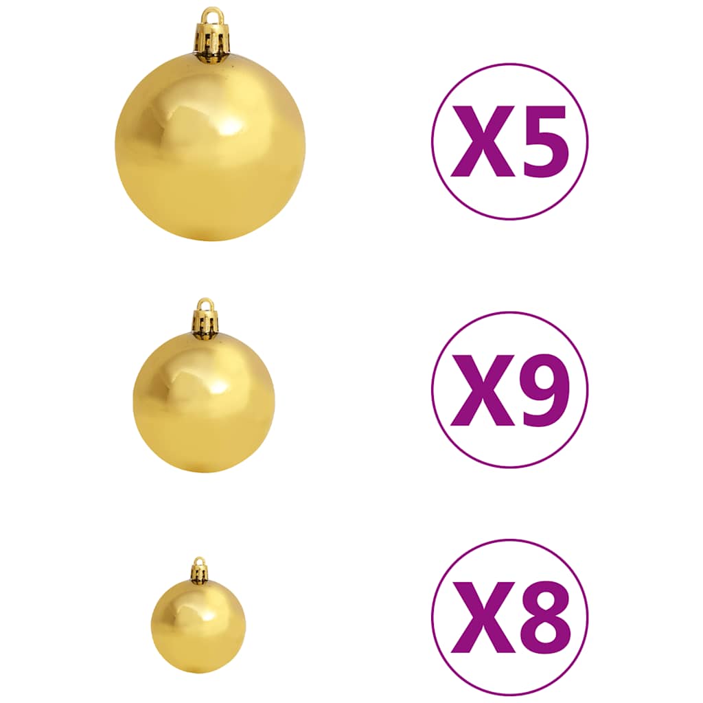 Künstlicher Weihnachtsbaum mit Schnee & Kugeln 150 LEDs 150 cm