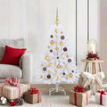 Künstlicher Weihnachtsbaum Weiß 68 x 68 x 120 cm PVC und Metall