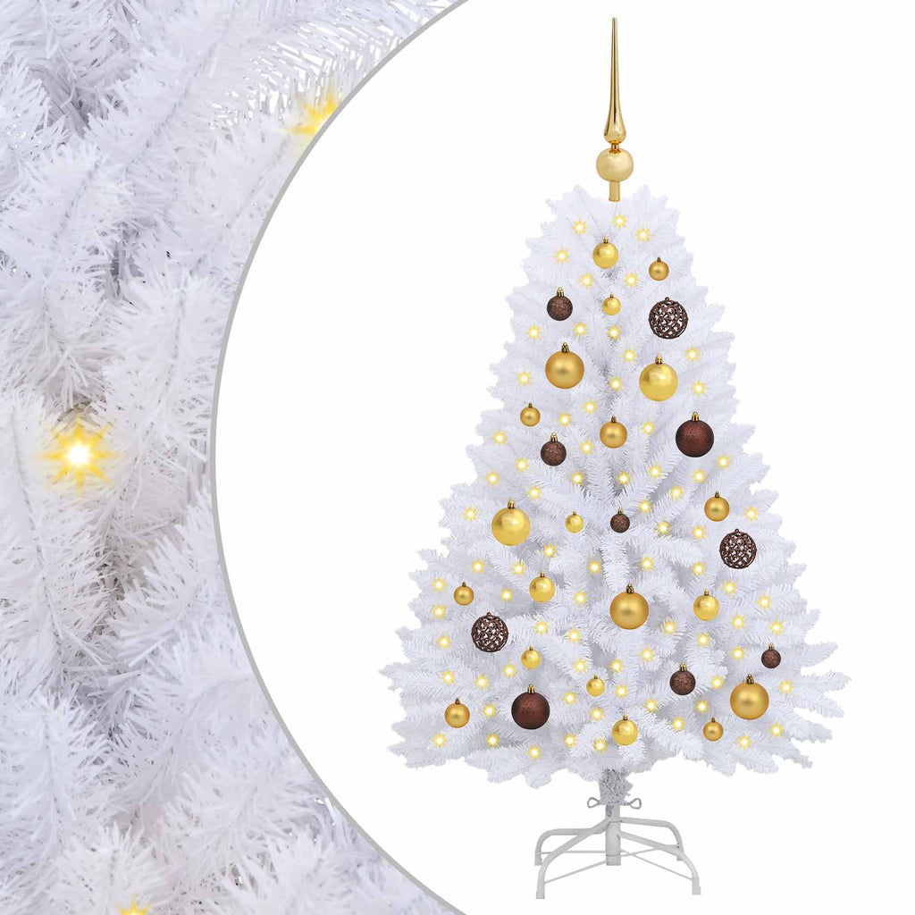 Künstlicher Weihnachtsbaum Weiß 68 x 68 x 120 cm PVC und Metall