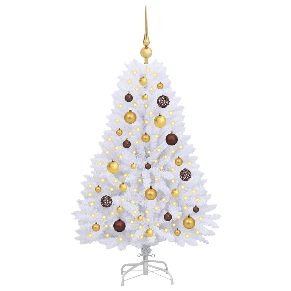 Künstlicher Weihnachtsbaum Weiß 68 x 68 x 120 cm PVC und Metall