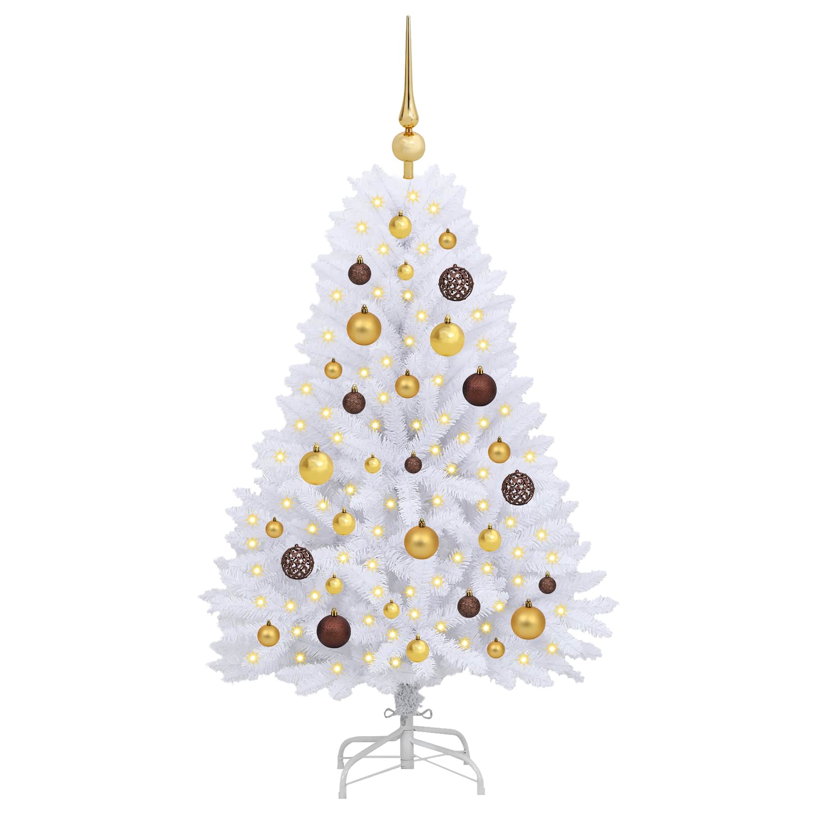 Künstlicher Weihnachtsbaum Weiß 68 x 68 x 120 cm PVC und Metall