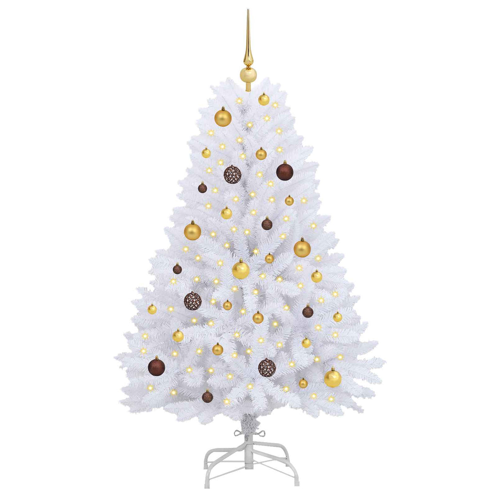 Künstlicher Weihnachtsbaum Weiß 80 x 80 x 150 cm PVC und Metall