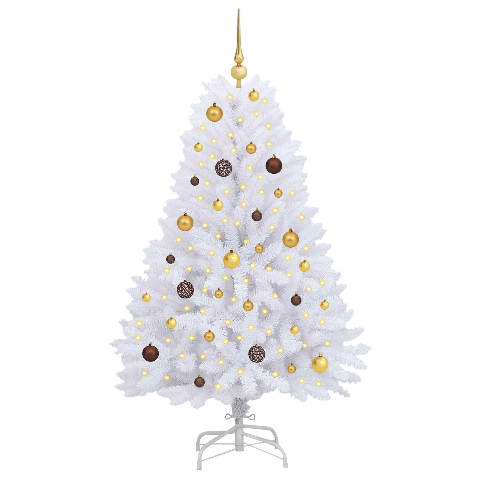 Künstlicher Weihnachtsbaum Weiß 80 x 80 x 150 cm PVC und Metall