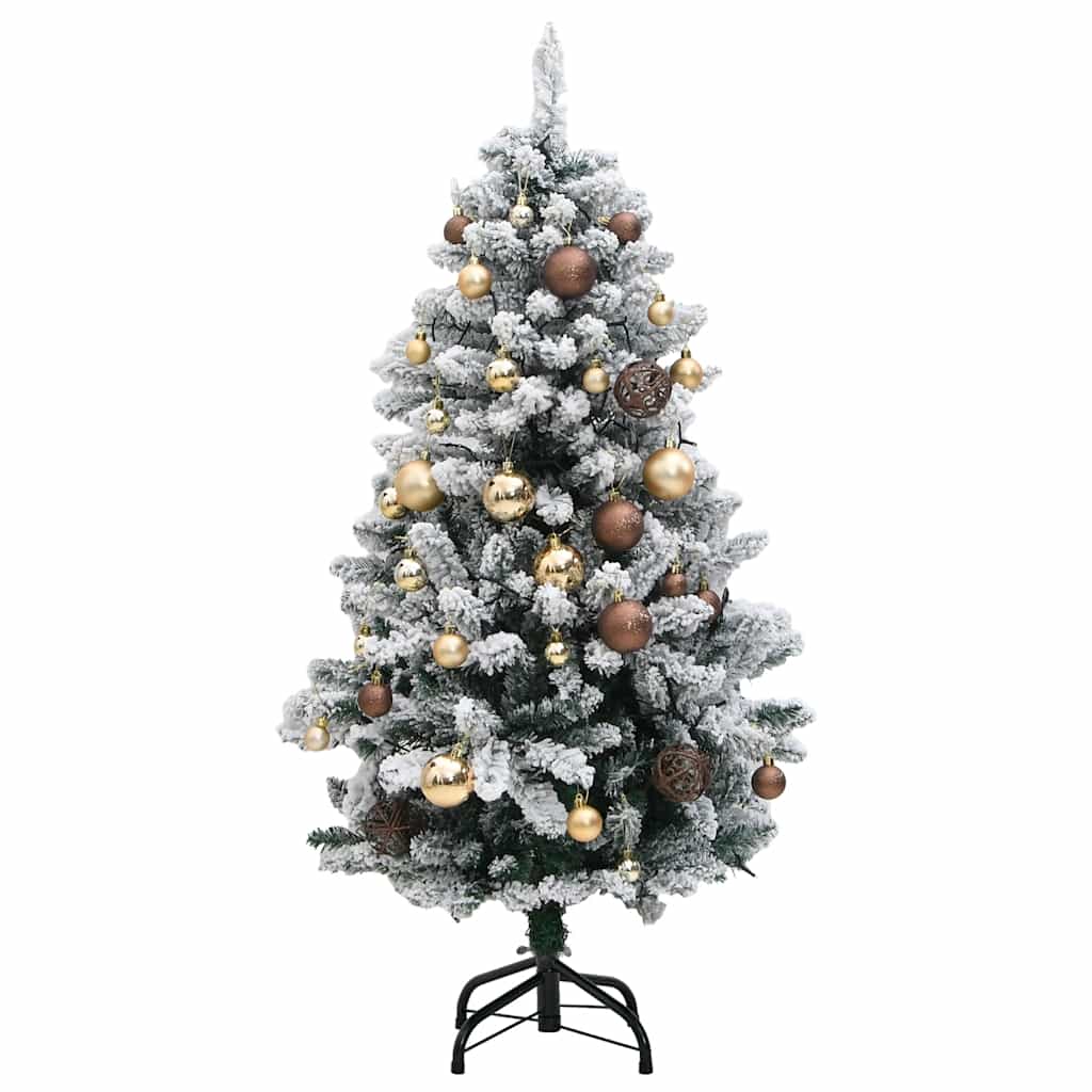 Künstlicher Weihnachtsbaum Klappbar 150 LEDs & Kugeln 120 cm