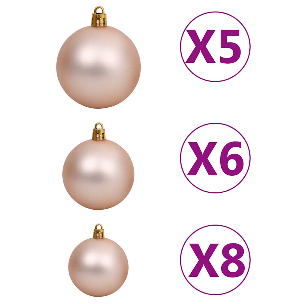 Künstlicher Weihnachtsbaum mit Schnee & Kugeln 150 LEDs 120 cm