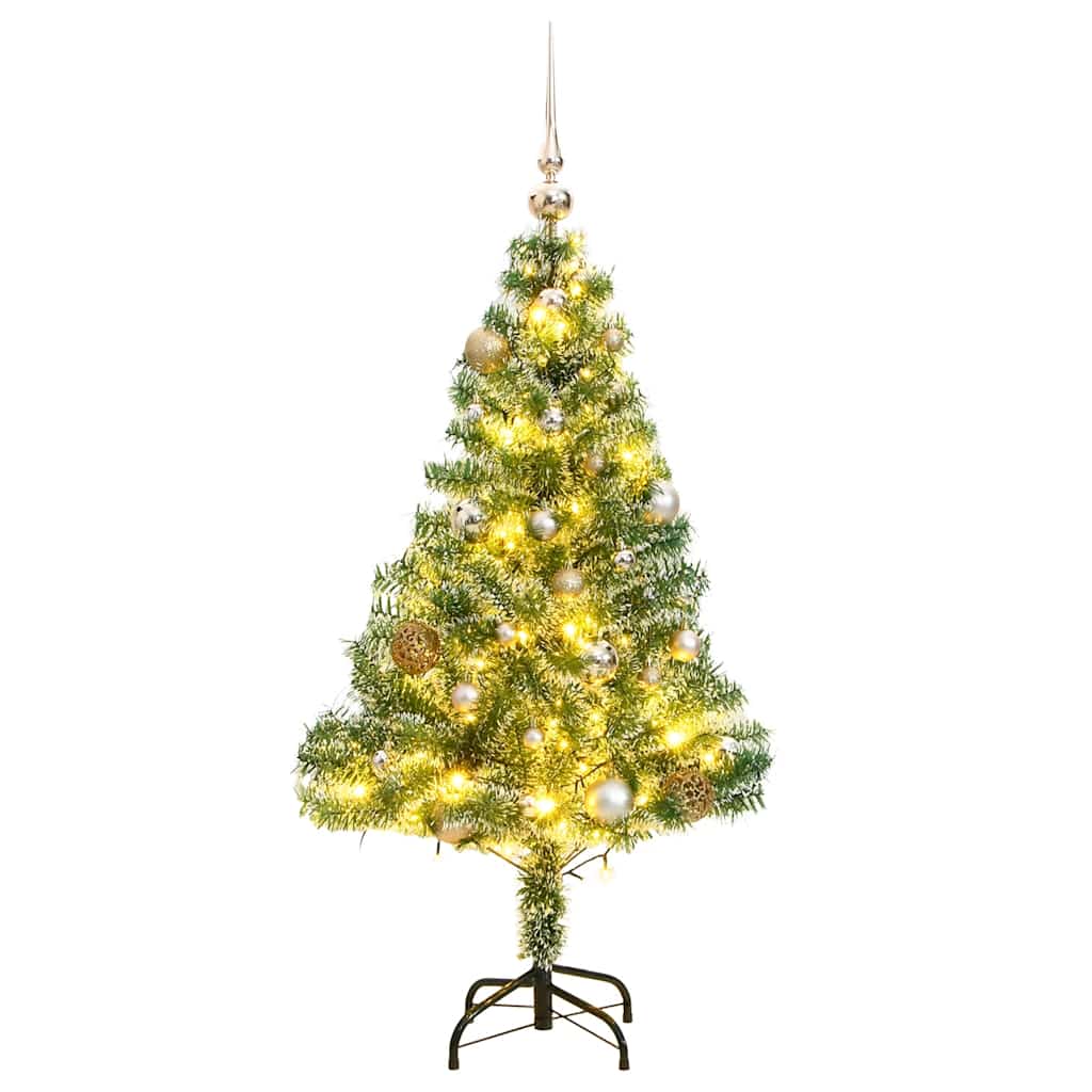 Künstlicher Weihnachtsbaum mit Schnee & Kugeln 150 LEDs 150 cm