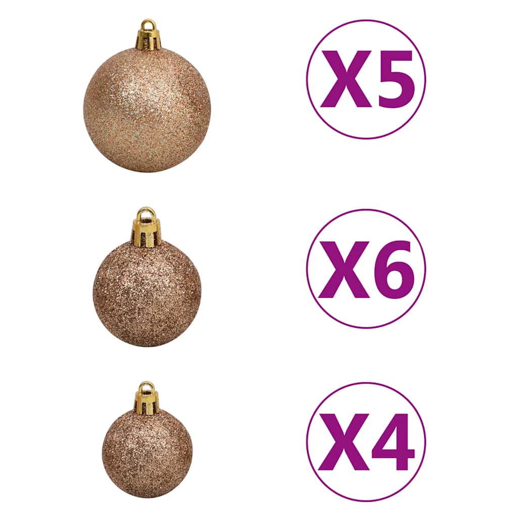 Künstlicher Weihnachtsbaum mit Schnee & Kugeln 150 LEDs 150 cm