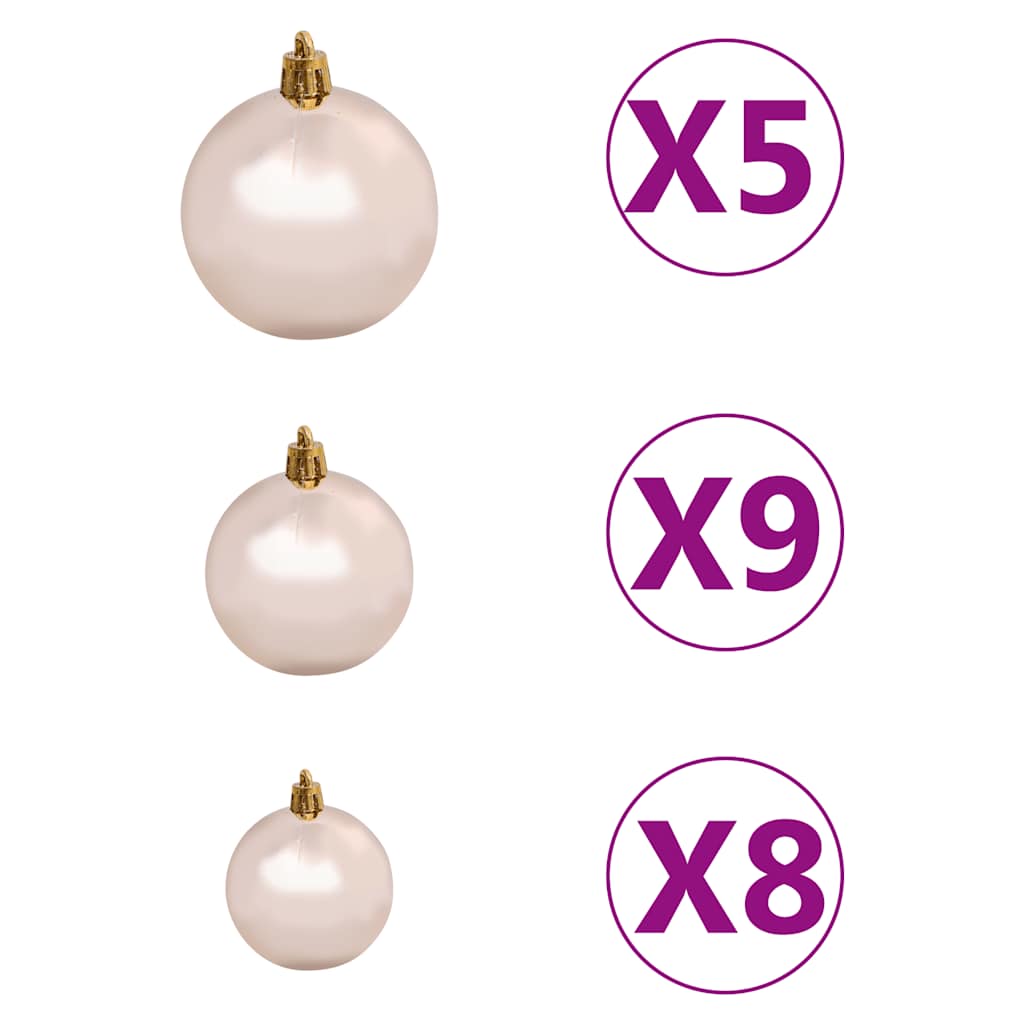 Künstlicher Weihnachtsbaum mit Schnee & Kugeln 150 LEDs 150 cm