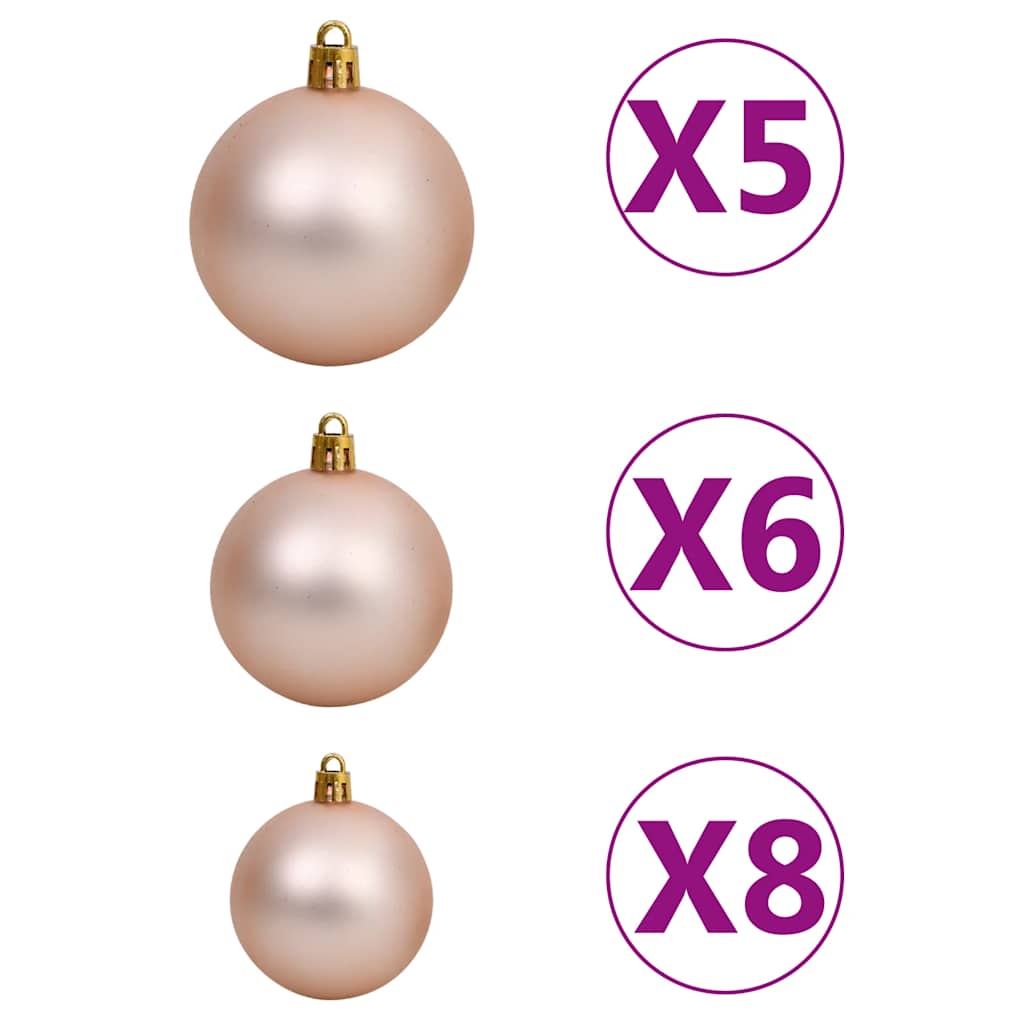 Künstlicher Weihnachtsbaum mit Schnee & Kugeln 150 LEDs 150 cm