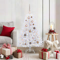 Künstlicher Weihnachtsbaum Weiß 68 x 68 x 120 cm PVC und Metall