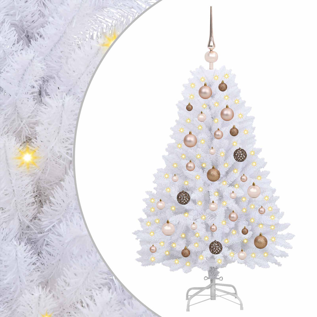 Künstlicher Weihnachtsbaum Weiß 68 x 68 x 120 cm PVC und Metall