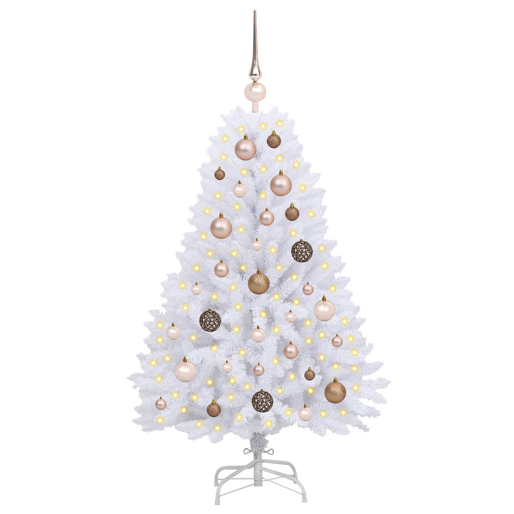Künstlicher Weihnachtsbaum Weiß 68 x 68 x 120 cm PVC und Metall