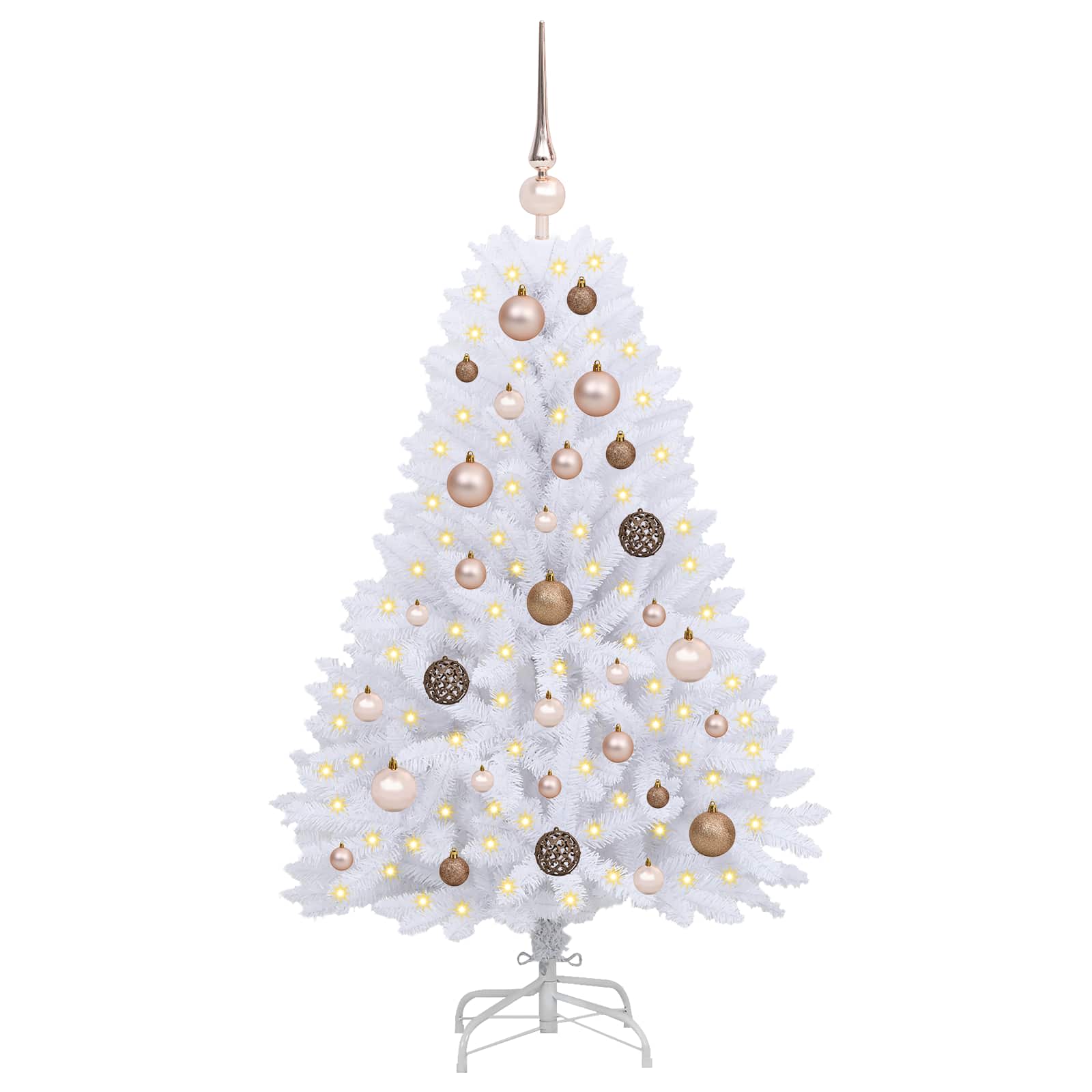 Künstlicher Weihnachtsbaum Weiß 68 x 68 x 120 cm PVC und Metall