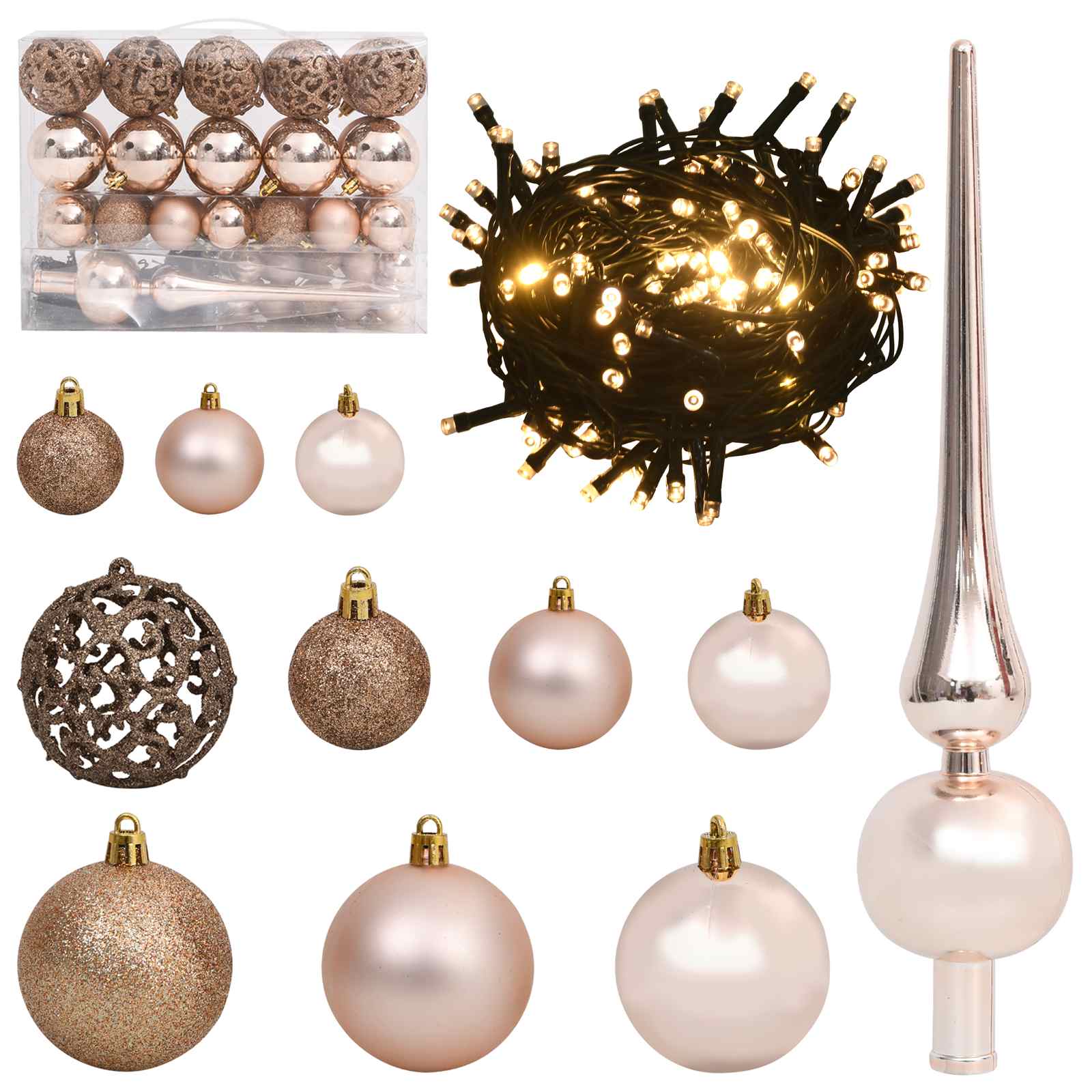 Künstlicher Weihnachtsbaum Weiß 68 x 68 x 120 cm PVC und Metall