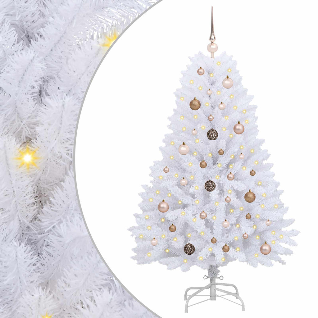 Künstlicher Weihnachtsbaum Weiß 80 x 80 x 150 cm PVC und Metall