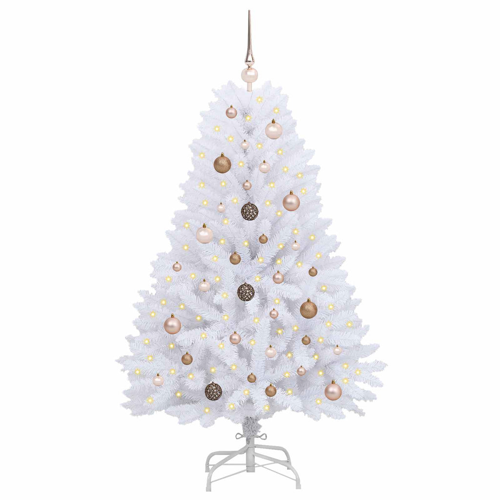 Künstlicher Weihnachtsbaum Weiß 80 x 80 x 150 cm PVC und Metall