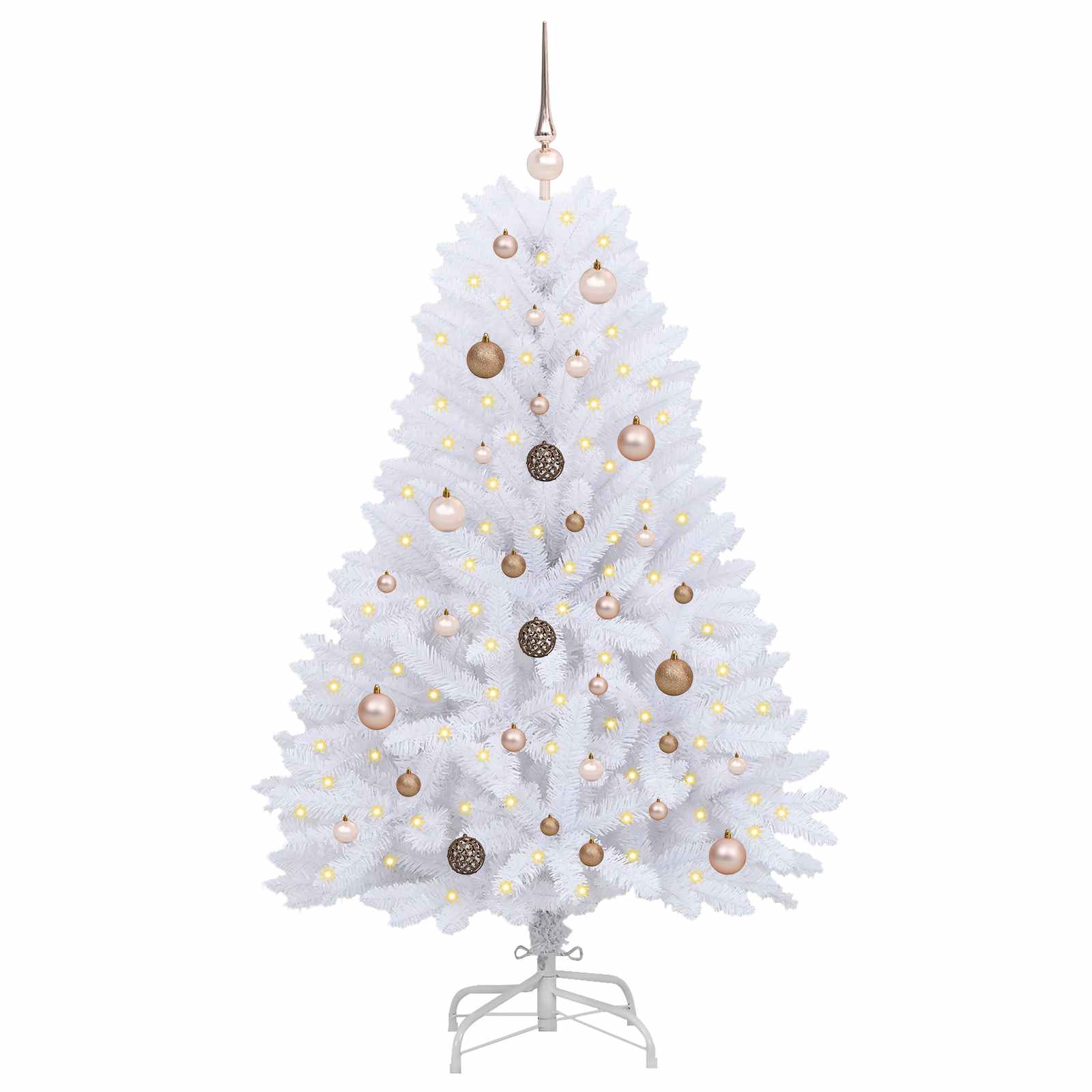 Künstlicher Weihnachtsbaum Weiß 80 x 80 x 150 cm PVC und Metall
