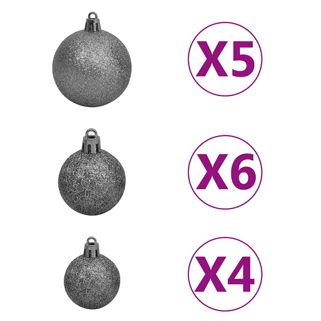 Künstlicher Weihnachtsbaum mit Schnee & Kugeln 150 LEDs 120 cm