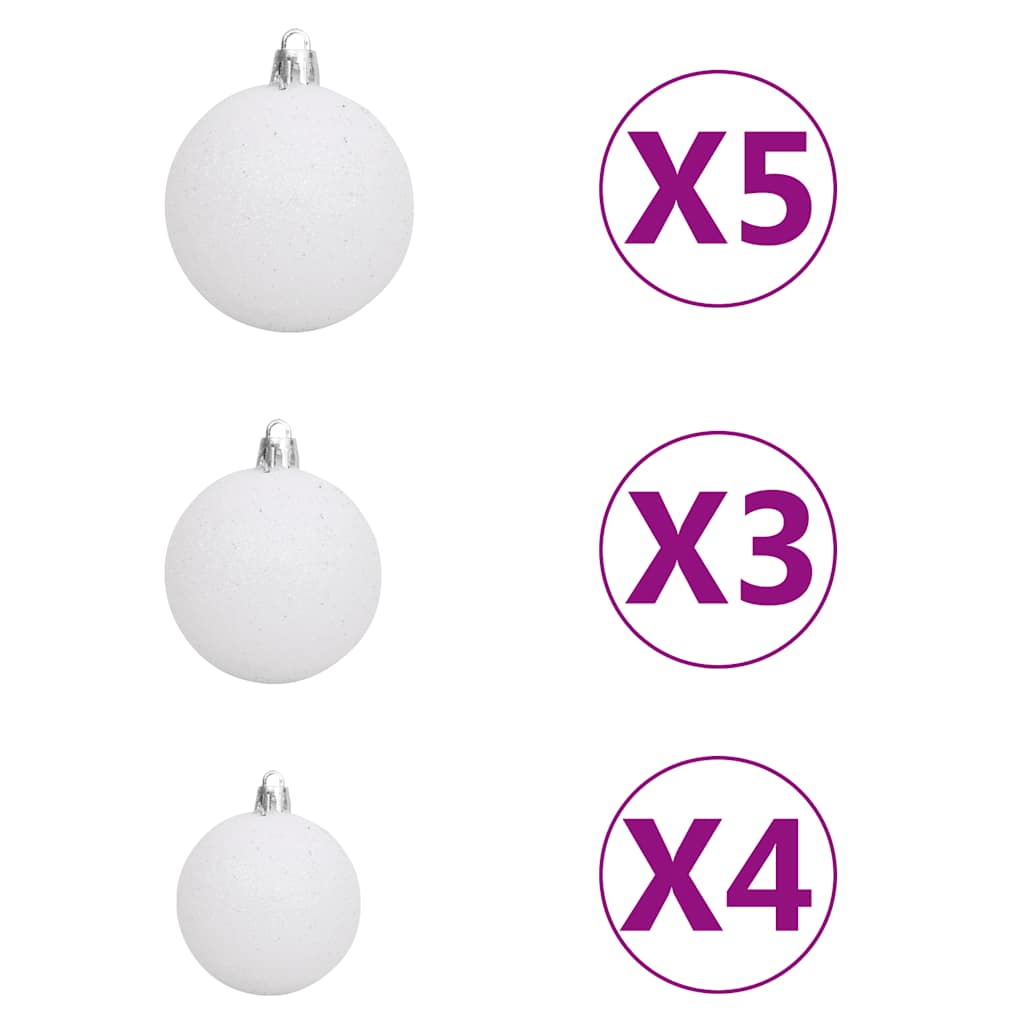 Künstlicher Weihnachtsbaum mit Schnee & Kugeln 150 LEDs 120 cm