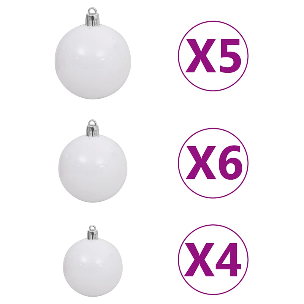 Künstlicher Weihnachtsbaum mit Schnee & Kugeln 150 LEDs 150 cm