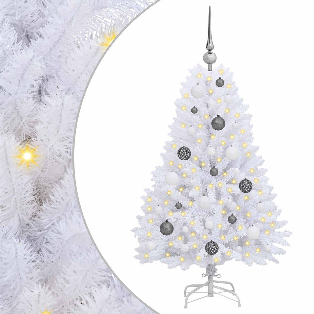 Künstlicher Weihnachtsbaum Weiß 68 x 68 x 120 cm PVC und Metall
