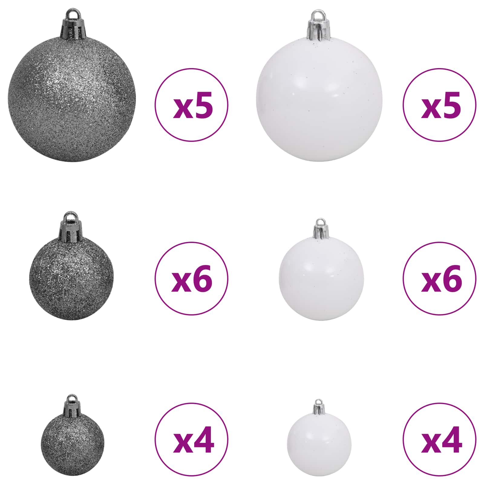 Künstlicher Weihnachtsbaum Weiß 68 x 68 x 120 cm PVC und Metall