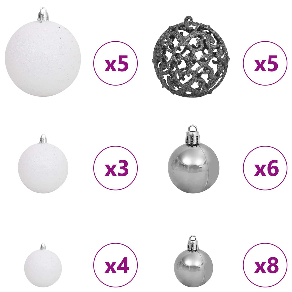 Künstlicher Weihnachtsbaum Weiß 68 x 68 x 120 cm PVC und Metall