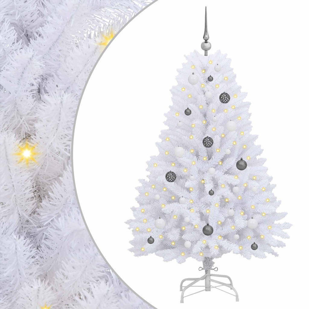 Künstlicher Weihnachtsbaum Weiß 80 x 80 x 150 cm PVC und Metall