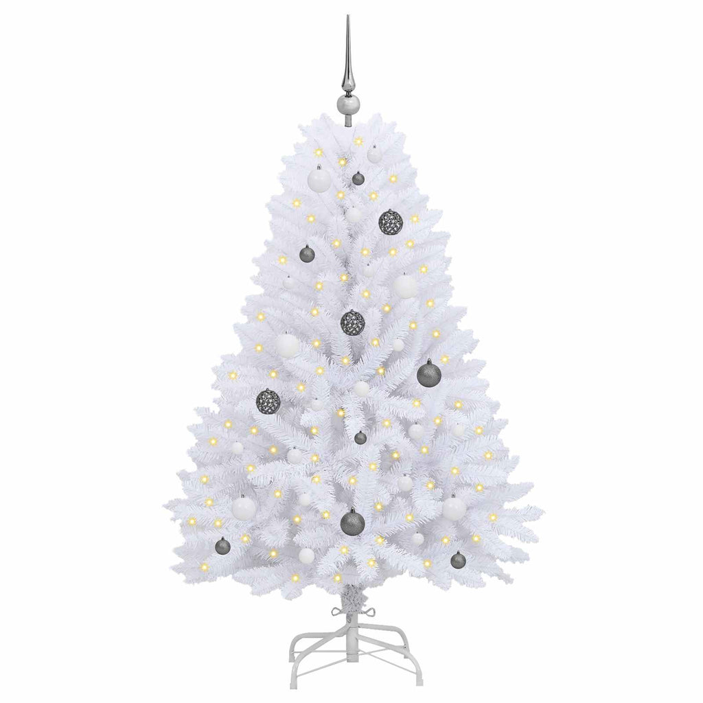Künstlicher Weihnachtsbaum Weiß 80 x 80 x 150 cm PVC und Metall