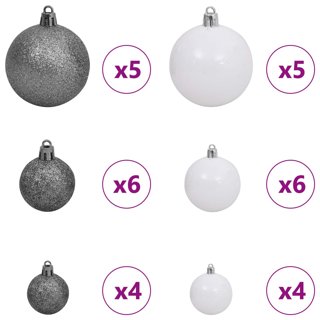 Künstlicher Weihnachtsbaum Weiß 80 x 80 x 150 cm PVC und Metall
