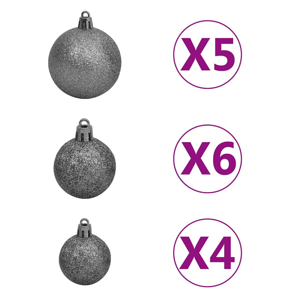 Künstlicher Weihnachtsbaum Klappbar 150 LEDs & Kugeln 120 cm