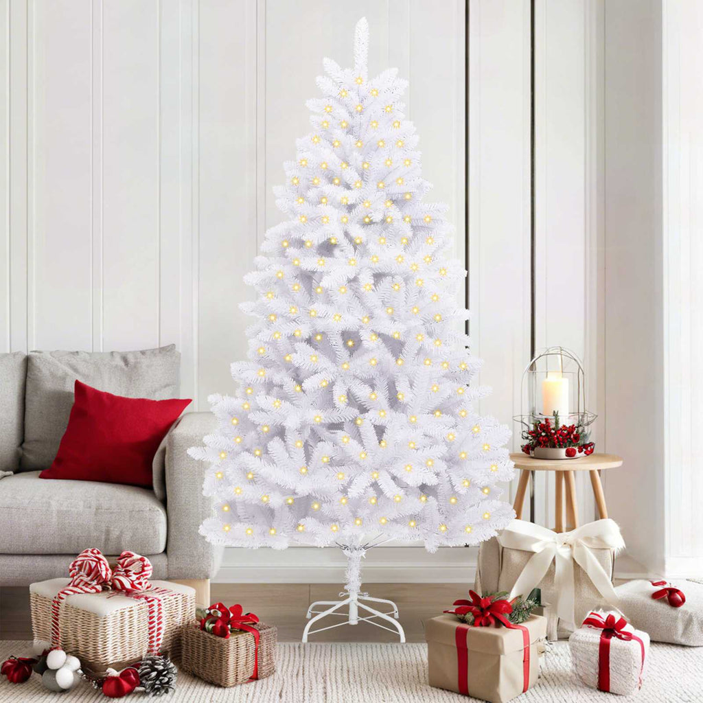 Künstlicher Weihnachtsbaum Weiß 180 cm PVC und Metall