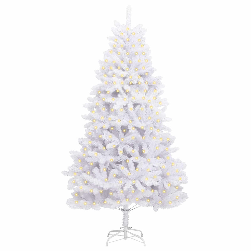 Künstlicher Weihnachtsbaum Weiß 180 cm PVC und Metall