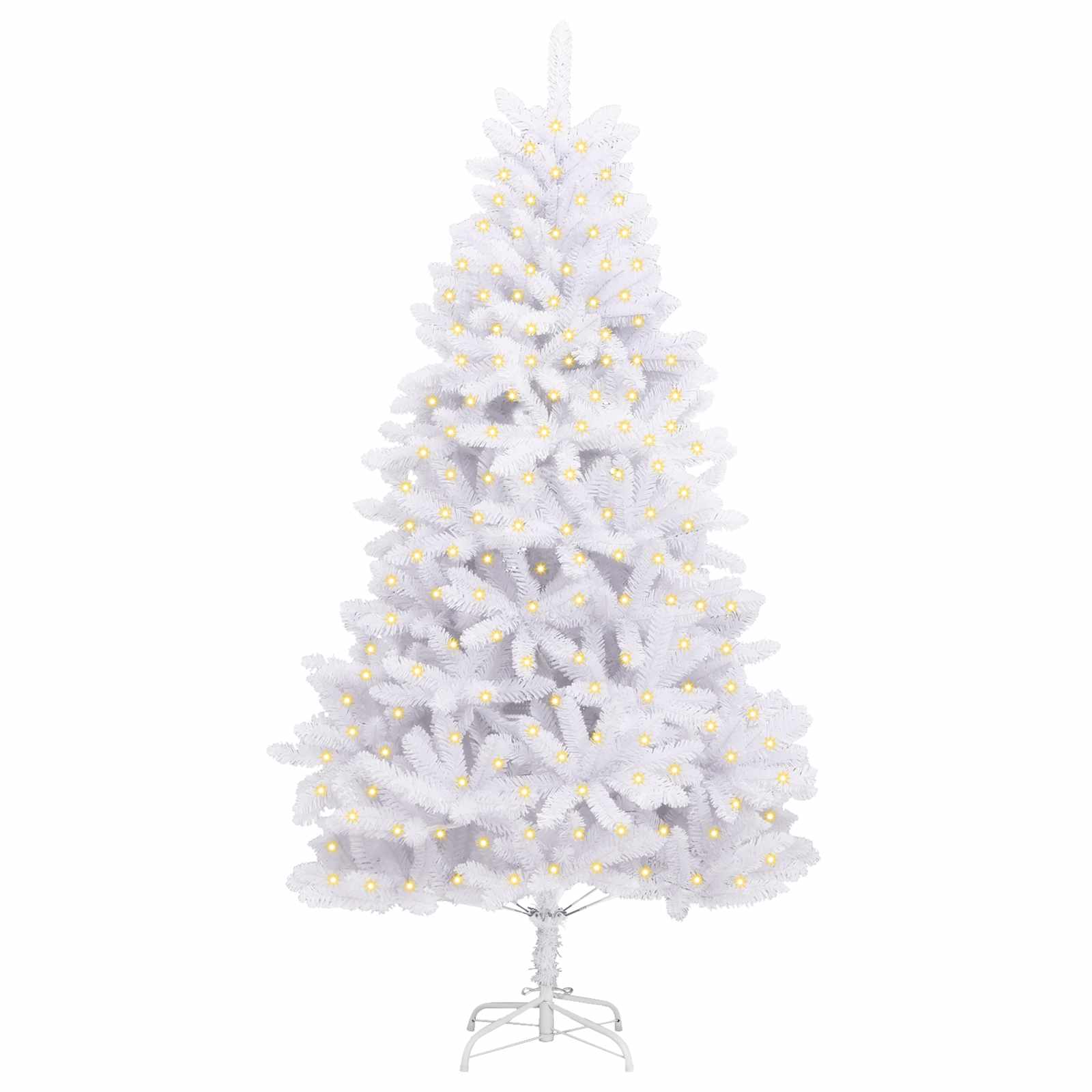 Künstlicher Weihnachtsbaum Weiß 180 cm PVC und Metall