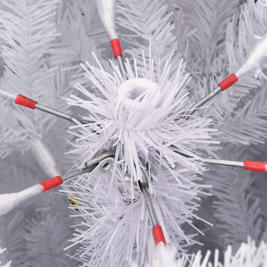 Künstlicher Weihnachtsbaum Weiß 210 cm PVC und Metall