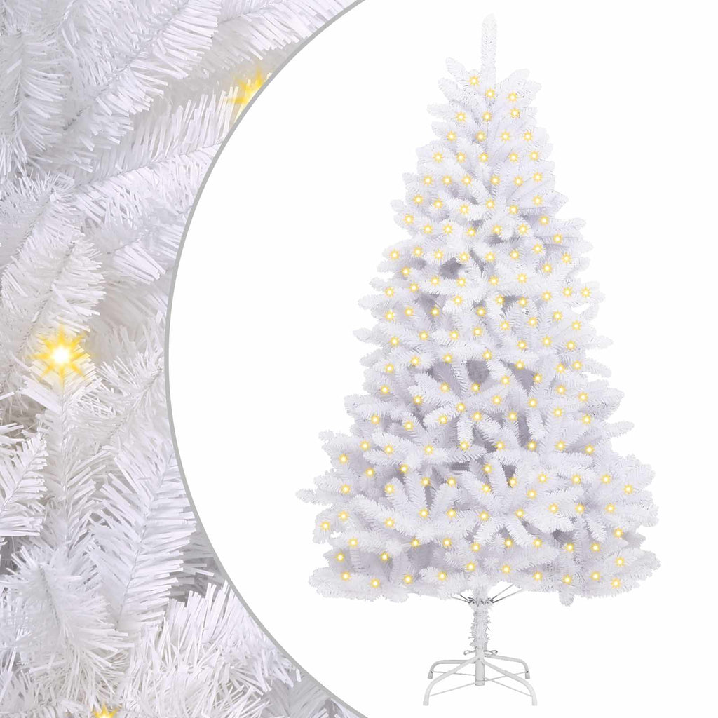 Künstlicher Weihnachtsbaum Weiß 210 cm PVC und Metall